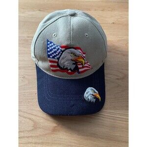 American Flag USA Bald Eagle Patriotic Hat Baseball Cap Embroidered Eagle & Flag